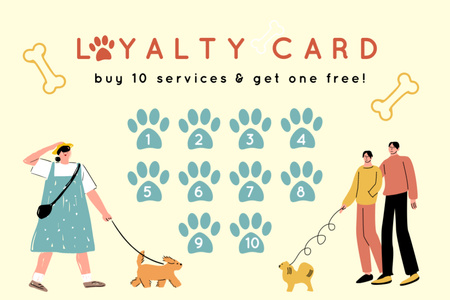 Pets Loyalty Card  Postcard 4x6in Design Template