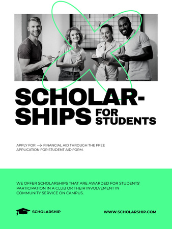 Scholarships for Students Offer Poster US Πρότυπο σχεδίασης