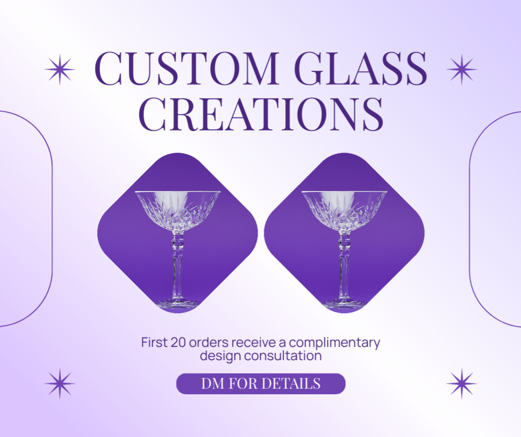Designvorlage Sale of Custom Glass Creations für Facebook