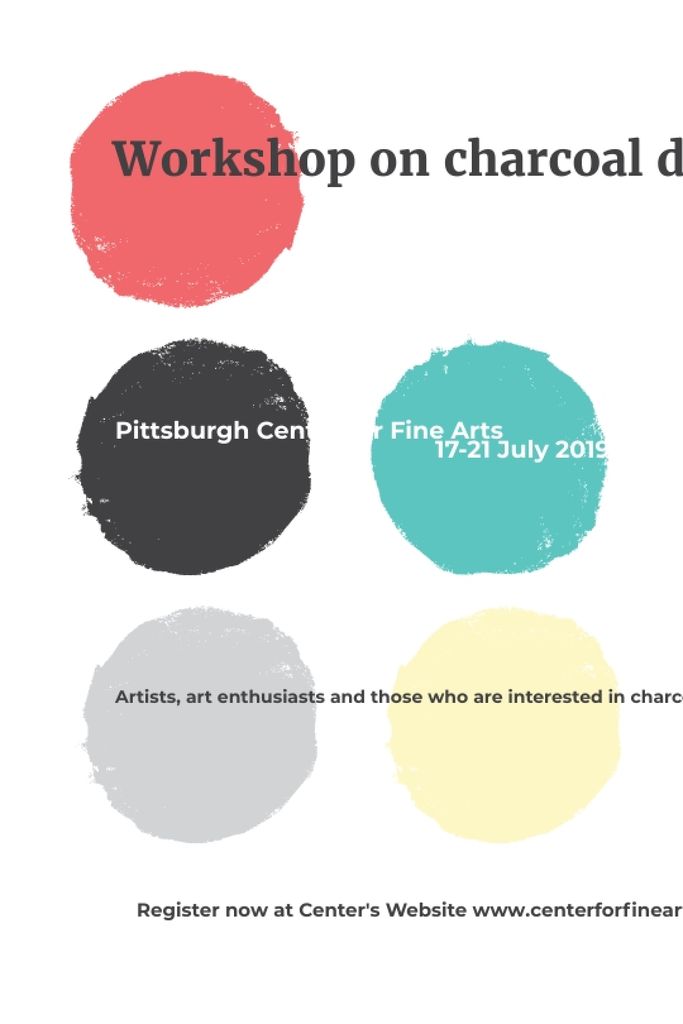 Designvorlage Charcoal Drawing Workshop colorful spots für Tumblr