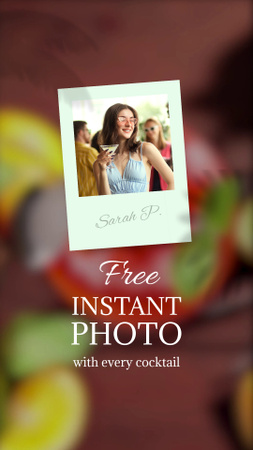 Free Instant Photo For Cocktail In Bar TikTok Video Design Template