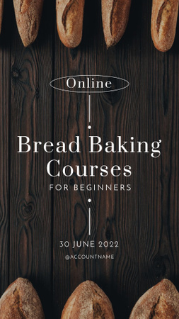 Designvorlage Online Bread Baking Course für Instagram Story