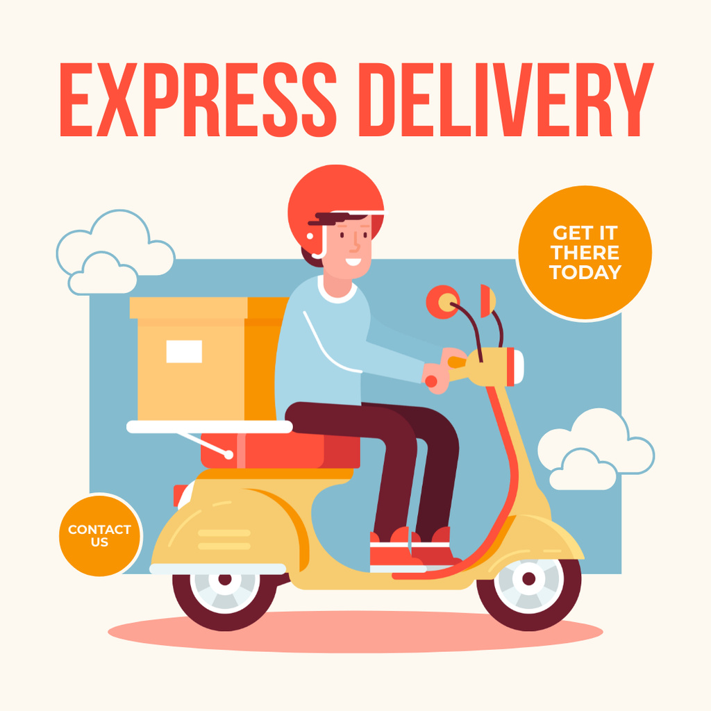 Same-Day Express Delivery Instagram AD Tasarım Şablonu