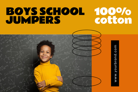 Designvorlage Sonderangebot für den Schulanfang mit Pullovern für Label