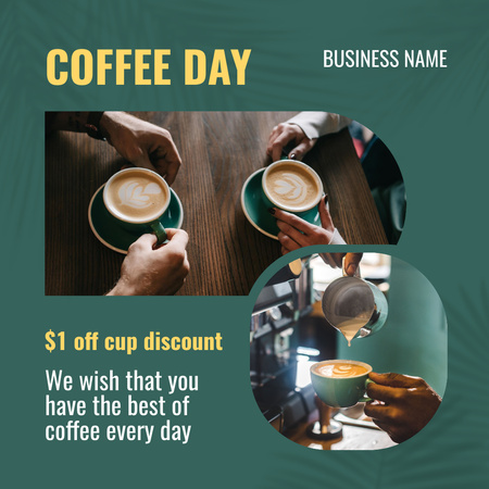 People Talking and Drinking Coffee Instagram Design Template