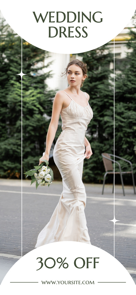 Wedding Dress Shop Offer with Gorgeous Bride Snapchat Geofilter tervezősablon