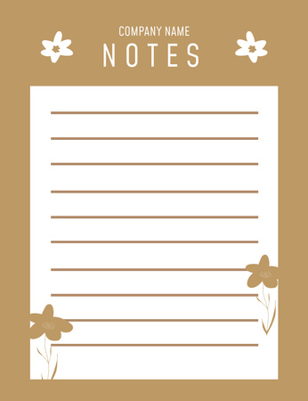 Designvorlage Simple Daily Plans Checklist on Brown für Notepad 107x139mm