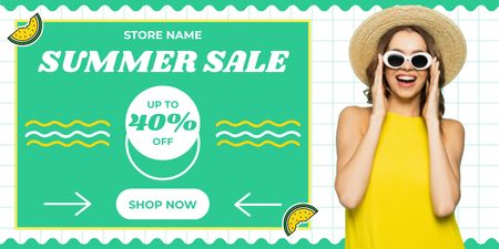 Template di design Summer Sale of Trendy Wear and Accessories Twitter