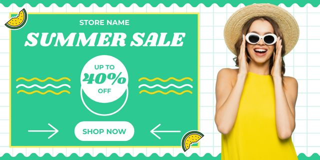 Summer Sale of Trendy Wear and Accessories Twitter Design Template