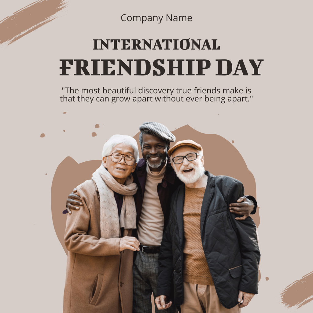 Designvorlage International Friendship Day With Inspirational Quote für Instagram