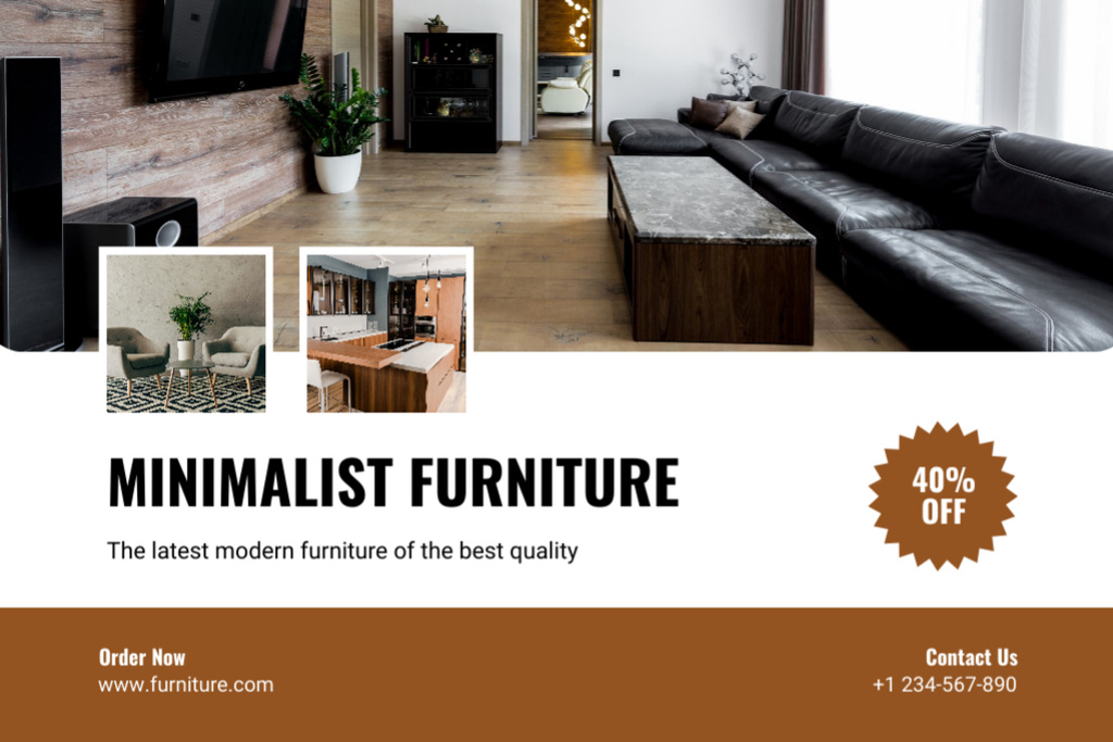 Announcement of Sale of Best Modern Furniture Flyer 4x6in Horizontal Tasarım Şablonu