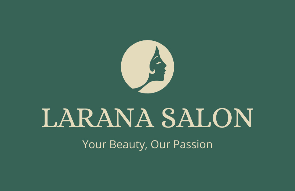 Modèle de visuel Epilation Salon Emblem with Female Face Profile - Business Card 85x55mm