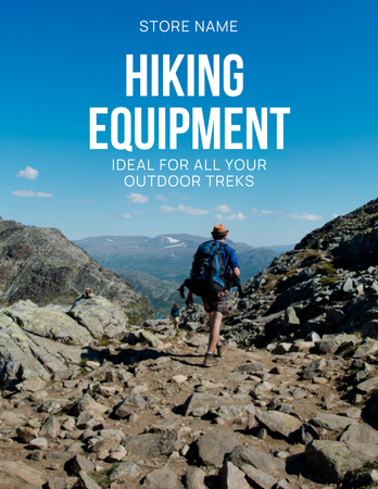 Hiking Equipment Sale Offer Flyer 8.5x11in Design Template