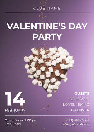 Valentine's Day Party Announcement With Chocolate Heart Invitation – шаблон для дизайна