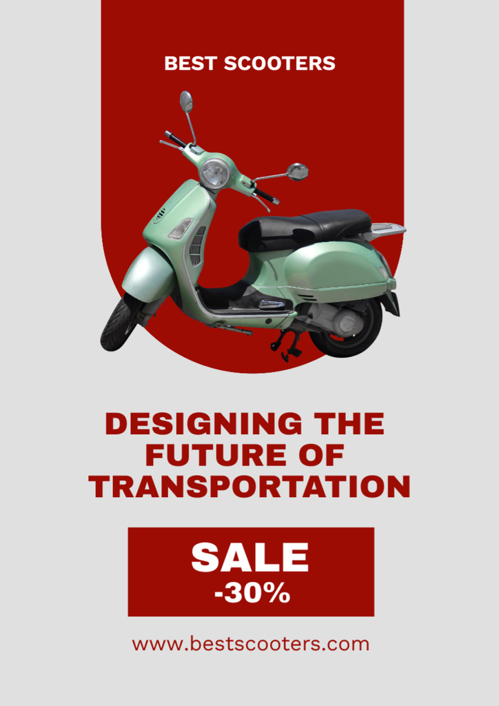 Scooters Discount Offer Poster A3 Tasarım Şablonu