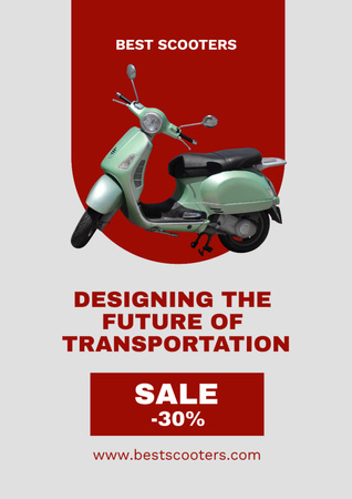 Scooters Discount Offer Poster A3 Πρότυπο σχεδίασης