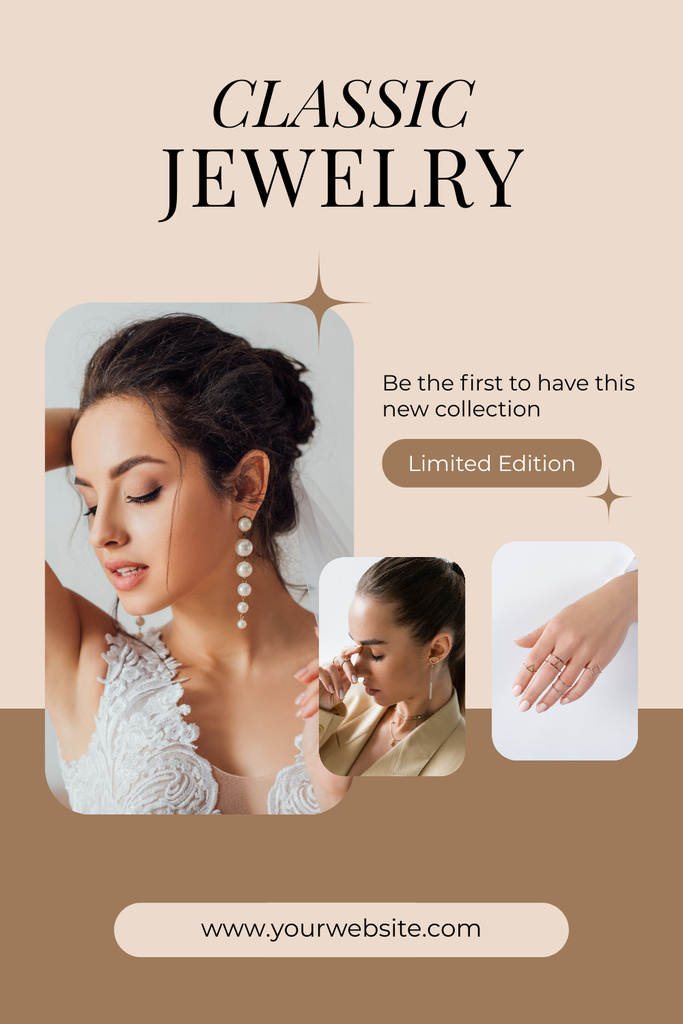 Ontwerpsjabloon van Pinterest van Classic Jewelry Ad