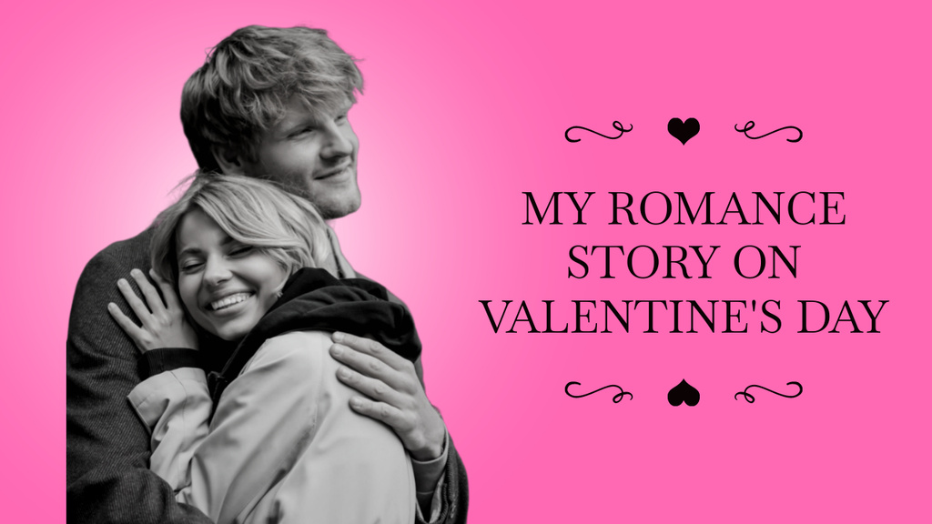 Romantic Story of Couple in Love for Valentine's Day Youtube Thumbnail – шаблон для дизайна