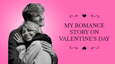 Aşık Çiftin Sevgililer Günü İçin Romantik Hikayesi Youtube Thumbnail Tasarım Şablonu