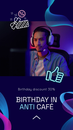 Celebrating Birthday In Anti Café With Discount Instagram Video Story Design Template