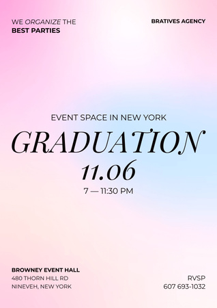Graduation Party Announcement Poster Modelo de Design