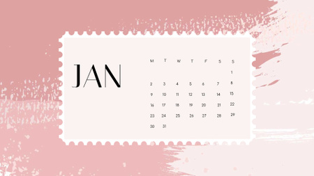 Modèle de visuel Colorful Paint blots in pink tones - Calendar