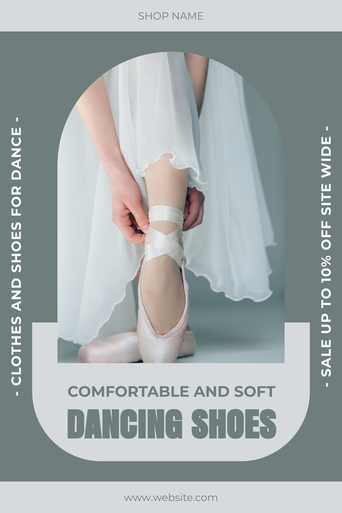 Platilla de diseño Offer of Comfortable Dancing Shoes for Ballet Pinterest