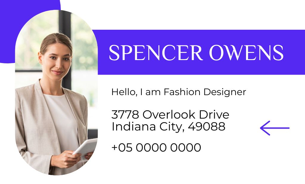 Fashion Designer Services Offer Business Card 91x55mm Design Template