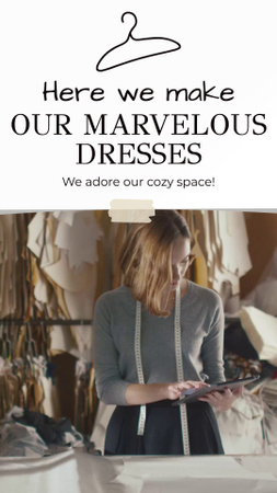 Beautiful Dresses Sewing Workflow Showing Instagram Video Story Tasarım Şablonu