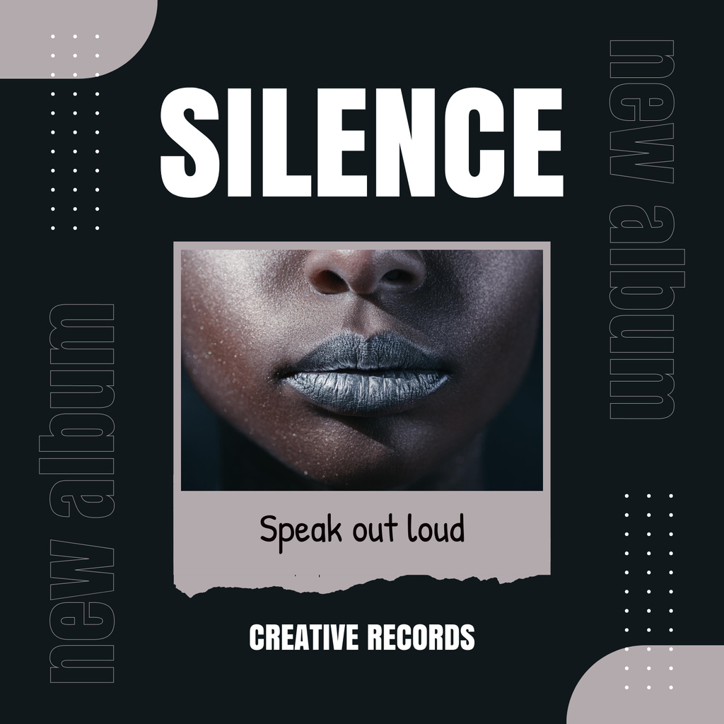 Modern Collage with Lips of Black Woman Album Cover Modelo de Design