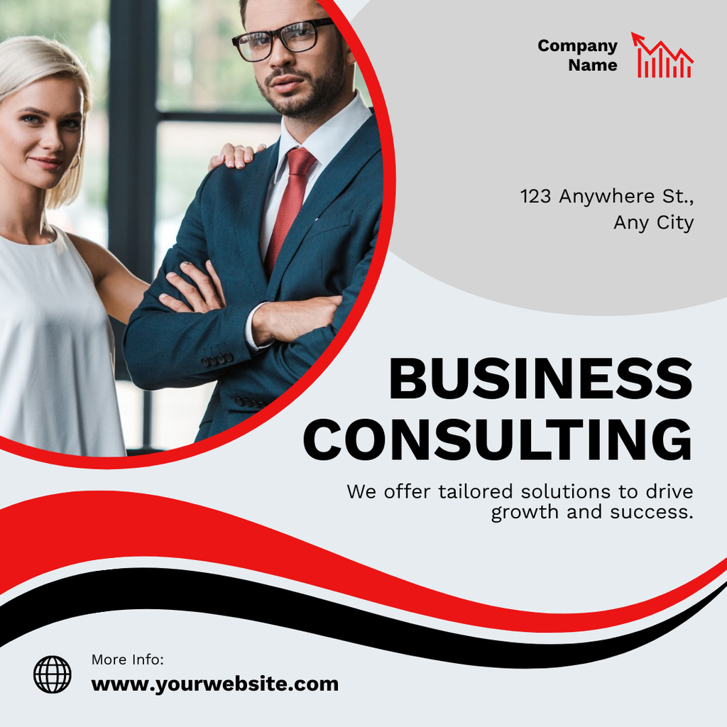 Business Consulting Services with Professional Business Team Instagram Šablona návrhu