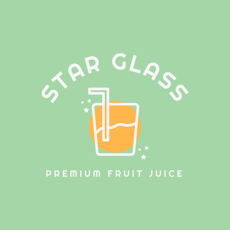 Template di design annuncio di succhi di frutta premium Logo