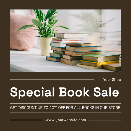 Modèle de visuel annonce de vente spéciale de livre - Instagram