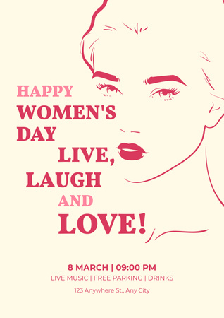 Beautiful International Women's Day Greeting Poster Design Template