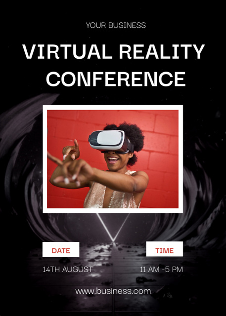 Ad of Virtual Reality Conference Invitation Modelo de Design