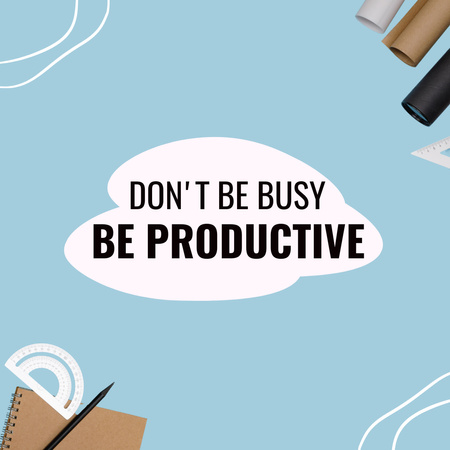 Designvorlage Motivation for Productivity für Instagram