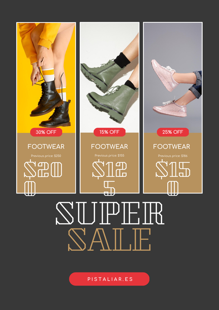 Fashion Offer of Stylish Shoes Poster Design Template