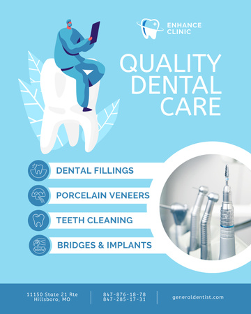 Dental Services Offer Poster 16x20in Design Template