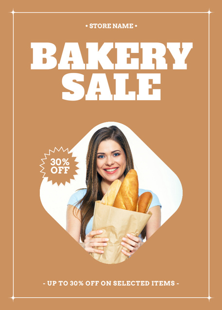 Ontwerpsjabloon van Flayer van Best Deals of Bakery Sale