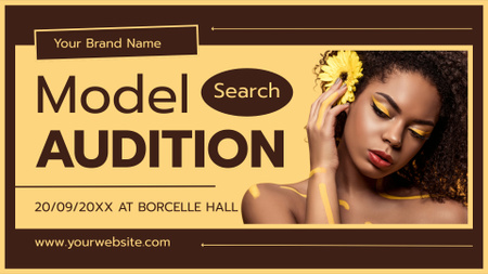 Designvorlage Ankündigung der Suche nach Models auf Brown für FB event cover