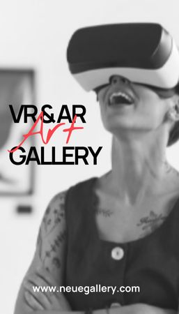 Reklám Virtuális Művészeti Galéria Business Card US Vertical tervezősablon