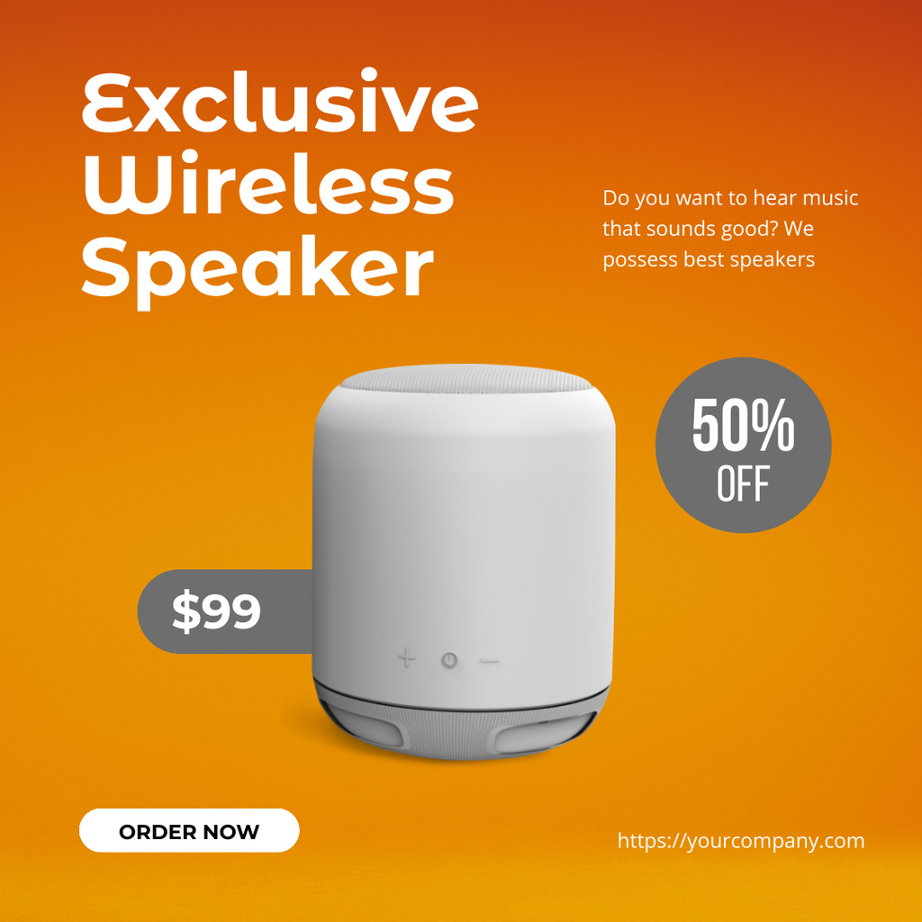 Exclusive Discount Offer on Portable Speaker Instagram – шаблон для дизайна