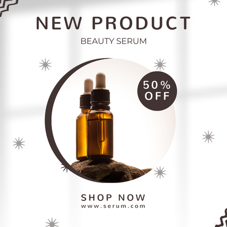 Ontwerpsjabloon van Instagram van Skincare Offer with Cosmetic Serum