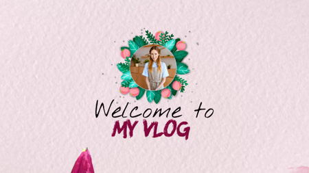 Welcoming At Floral Channel With Watercolor Flowers YouTube intro – шаблон для дизайну