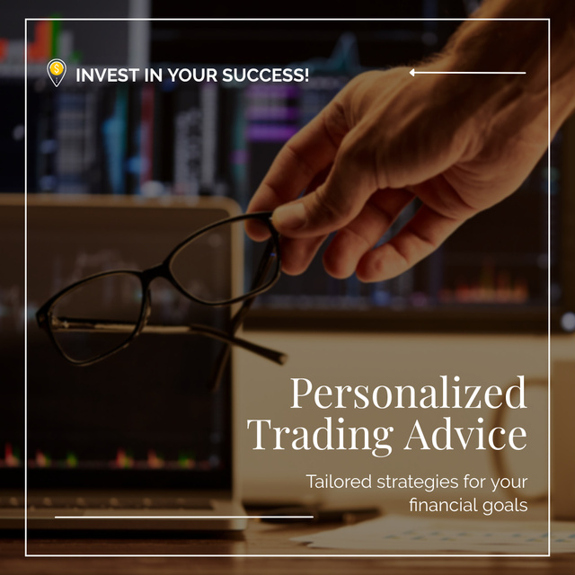 Ontwerpsjabloon van Instagram van Tips from Personal Trading Advisor on Achieving Goals