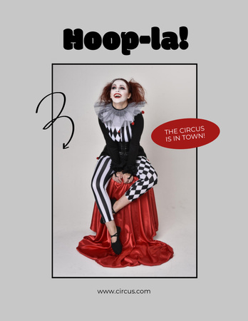 Circus Show Announcement with Performer Poster 8.5x11in Design Template