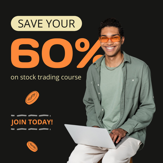Perfect Stock Trading Course With Discount Offer Animated Post Design Template