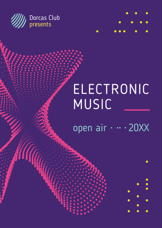 Electronic Music Festival Digital Pattern Flyer A6 Design Template