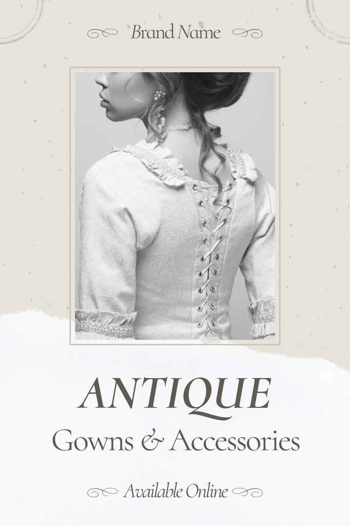 Plantilla de diseño de Antique Gowns and Accessories Sale Pinterest 