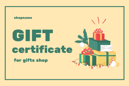 Retro Style Christmas Voucher Gift Certificate Design Template